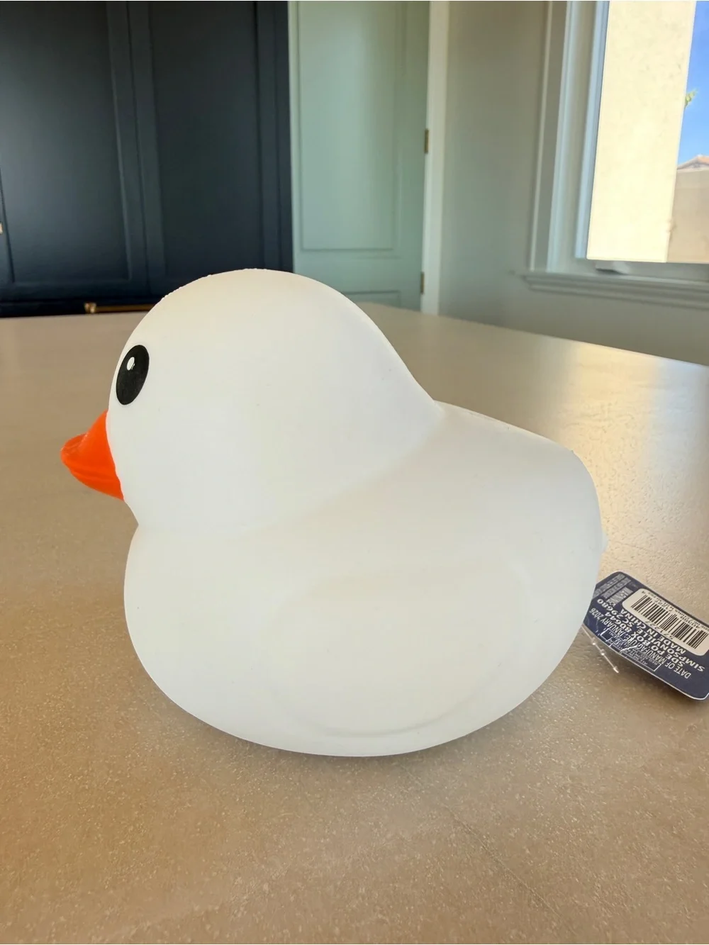 NWT Sunny Days Squeezy Americana Jumbo White Squishy Duck Stress Ball Toy 6”